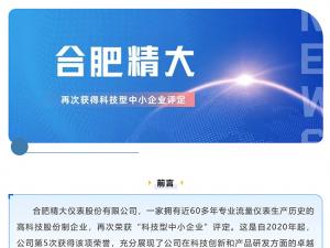 合肥精大儀表股份有限公司再次獲得科技型中小企業(yè)評(píng)定，創(chuàng)新引